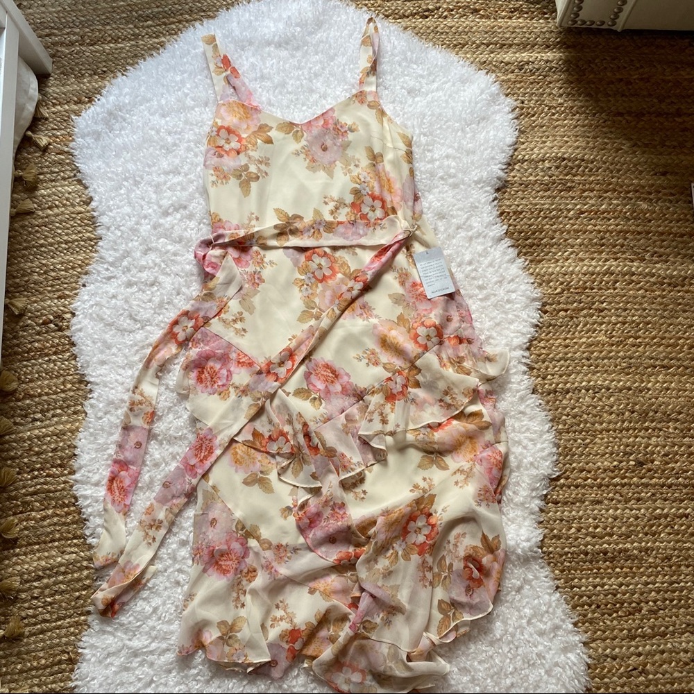 COOPER ST Ivory Floral Ruffled Dress 6